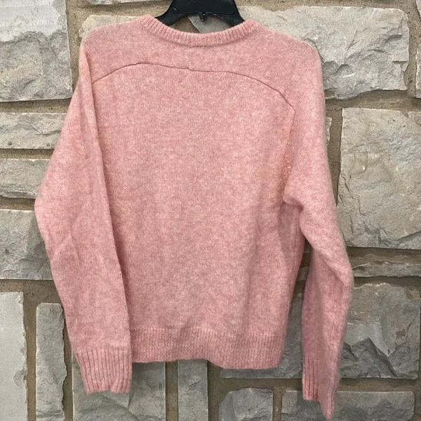 J Crew Pink Relaxed Saddle Sleeve Crew Neck Sweater M - Image 3