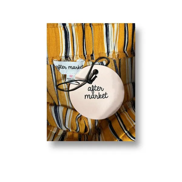 Anthropologie After Market Mustard Striped Wide Leg Pants Tie Waist Boho Resort‎ - Image 6