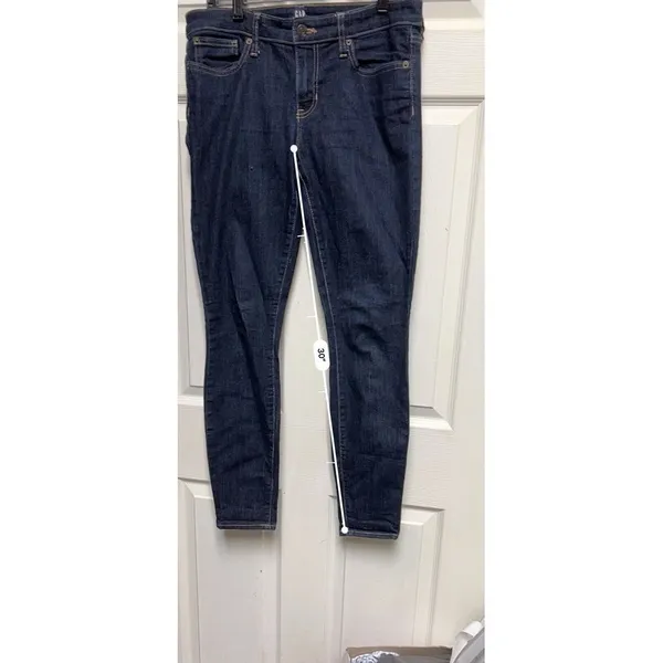 Gap Size 28 Legging Jeans‎ Skinny Jegging Stretch Dark Wash Tiny Hole - Image 4