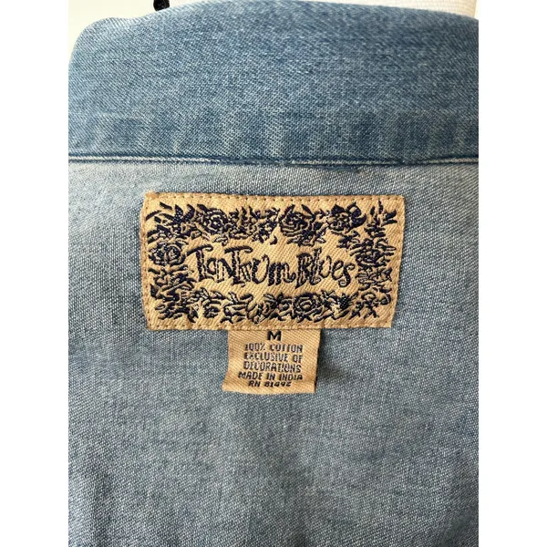 Vintage Embroidered Denim Safari Animal Jacket Leopard Vest Insert - Image 7