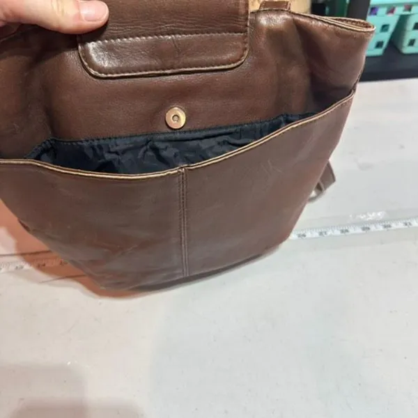Vintage Hobo International‎ Leather Purse Bucket crossbody Bag Brown Size Small - Image 12