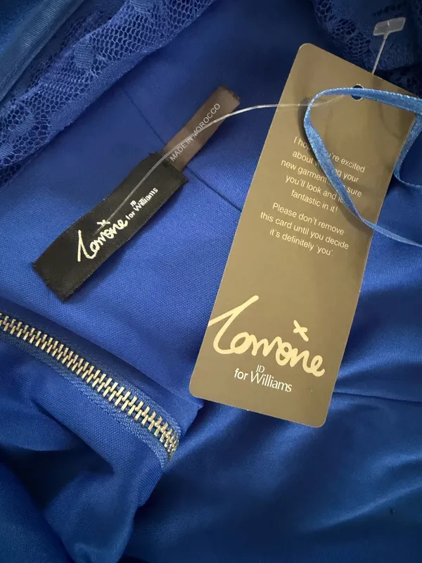 Lomone Elegant Royal Blue Lace-Sleeve Fit & Flare midi Dress - Image 6