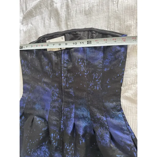 NWT H&M Strapless Dress Blue Black Celestial Wedding Guest Formal Bubble Pockets - Image 7