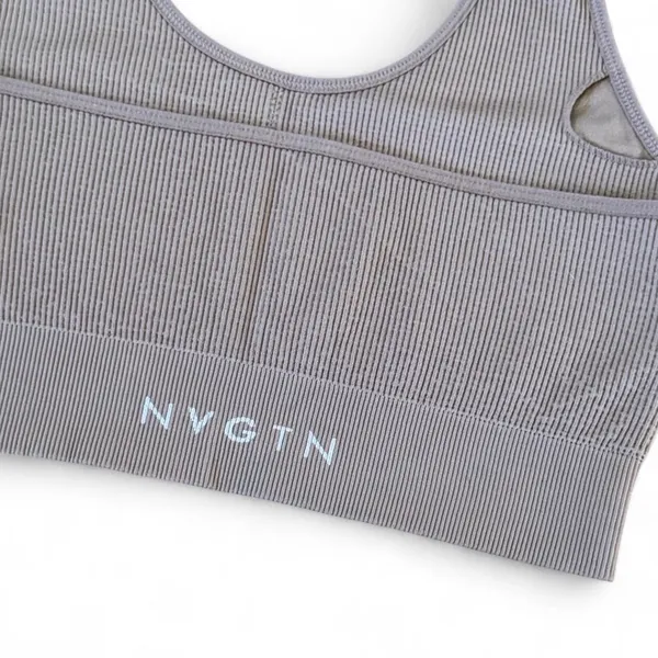NVGTN Taupe Limitless Ribbed Seamless Halter Bra - Image 3