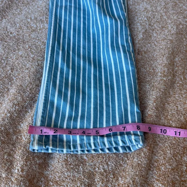 Reformation Striped High Rise Straight Jeans Blue White Size 31 Organic Funky - Image 8