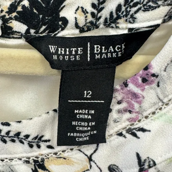 White House Black Market Floral Halter Sheath Knee Length Dress Size 12 Pockets - Image 7
