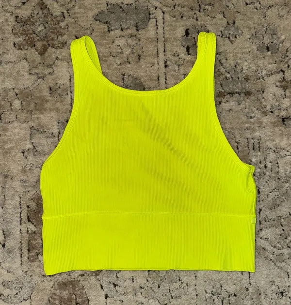 Lululemon Power Pivot Ribbed Tank Electric Lemon - Image 3