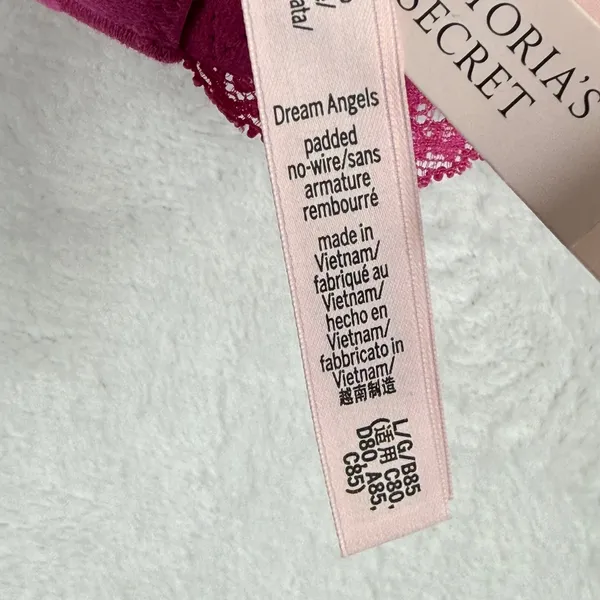 Victorias Secret Dream Angels Magenta Lace Longline Bralette‎ L 417807-QAX - Image 6
