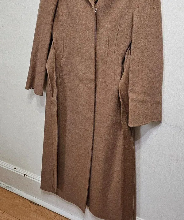 Mango Wool coat with handmade belt Medium Brown Women's Size XS 57006721 - Image 6