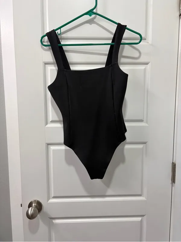 Amuse society  Black Square-Neck Bodysuit - Image 2