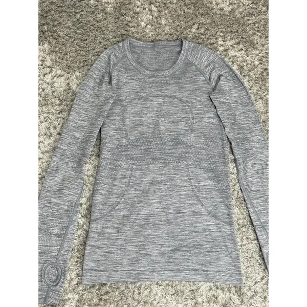Lululemon Shirt Womens 4 Gray Swiftly Tech Long Sleeve Seamless Running Athletic - Image 3