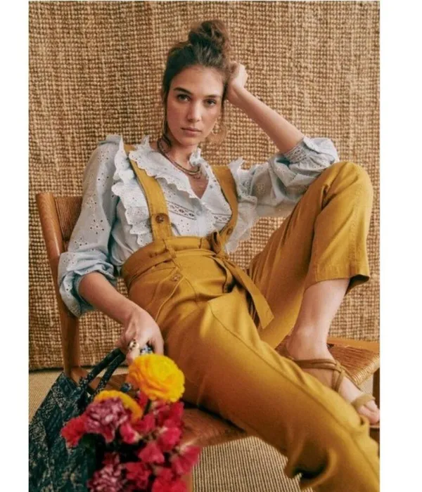 Sézane 💕💕 Irma Shirt ~ Light Blue/Ecru FR 34 = US 2 - Image 8