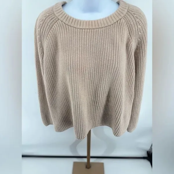 JENNI KAYNE Cotton Fisherman Crewneck Sweater Womens Size 1X Minimalist - Image 6