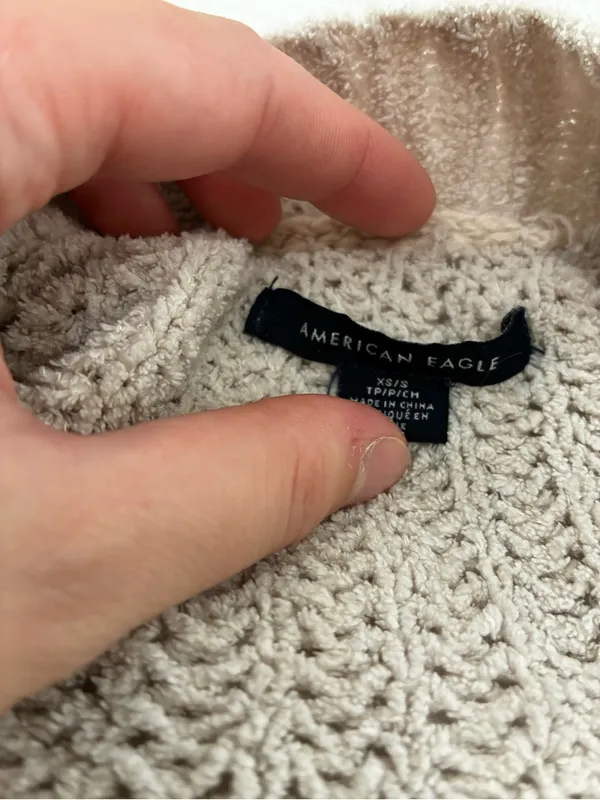 American Eagle Outfitters Cozy Open-Front Cardigan in Light Taupe - Image 3