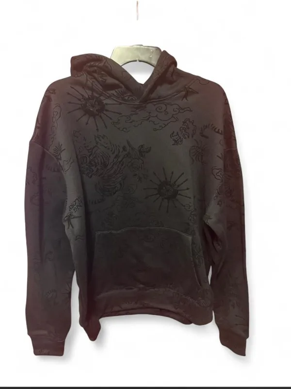 ASSC Tattoo Linework Cyberpunk Washed Black Hoodie Anti Social Social Club S - Image 2