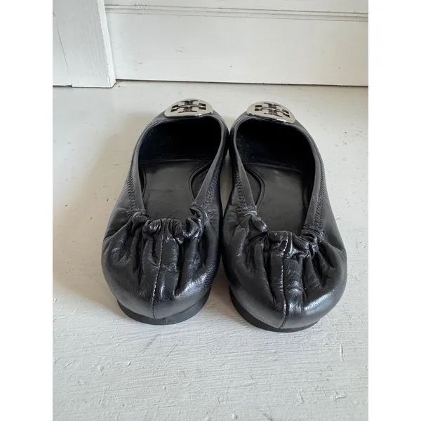 Tory Burch Reva‎ black ballet flats size 7M. Lightly worn - Image 5