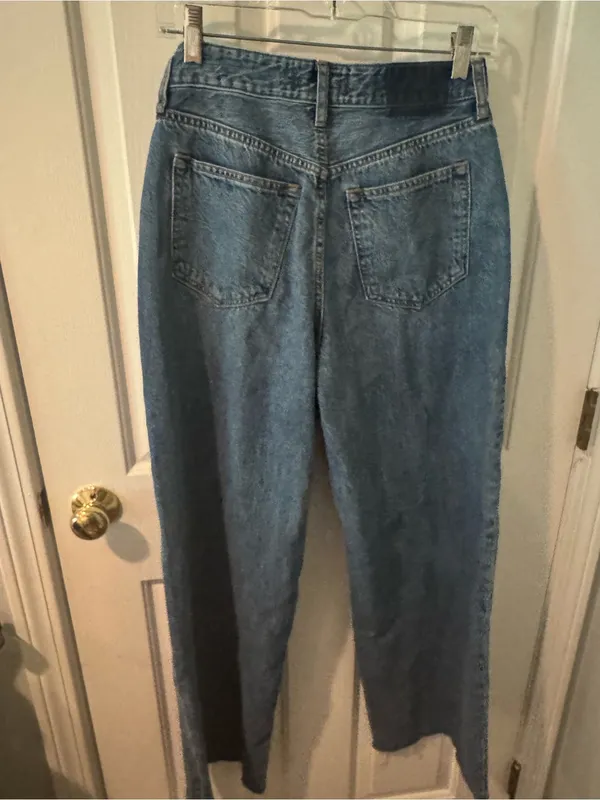 Abercrombie & Fitch Curve Love Wide Leg High Rise Jeans NWT Sz 25 | 90s Baggy - Image 3