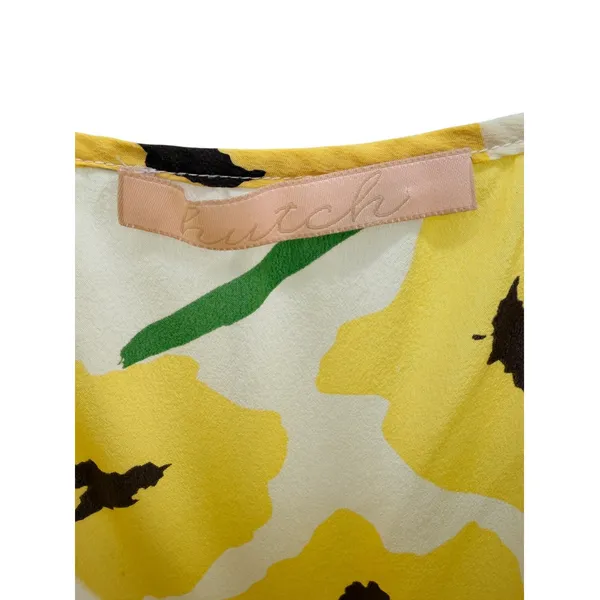 Hutch Yellow Floral Poppy Print Cami Mini Dress Spaghetti Strap Pockets Flaw - Image 3