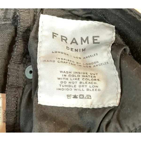 FRAME Womens 29 Black Jeans Empire‎ Skinny Distressed Knee Raw Hem Preppy Grunge - Image 7