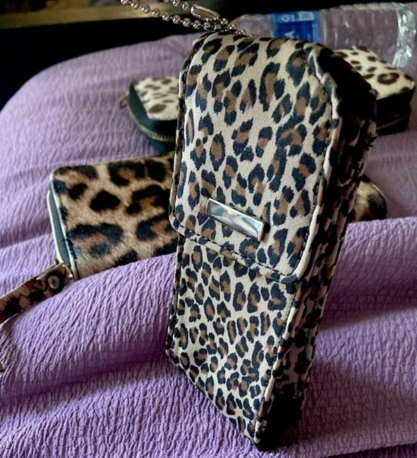 Leopard Print Bag/Case Tan - Image 12