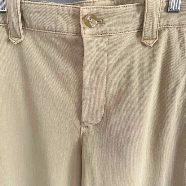Faherty Women's Coastline Stretch Chino Wide Leg Casual Cotton Khaki‎ Pants Sz 4 - Image 6