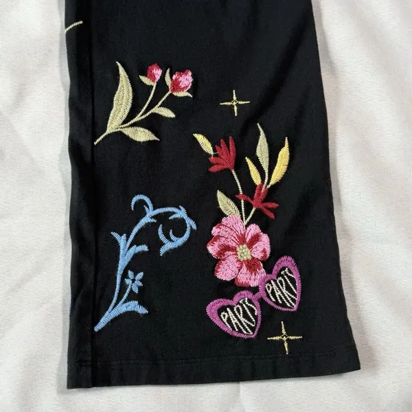 NWT‎ Johnny Was M Embroidered Paris France Leggings Art To Wear Boho Fairycore - Image 8