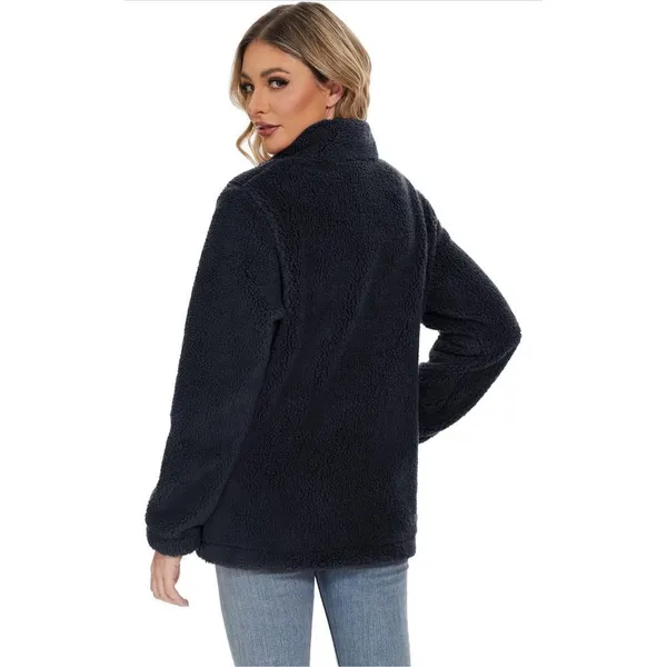 NEW Black Sherpa Jacket Zip Up Fleece Jacket Fuzzy M - Image 4