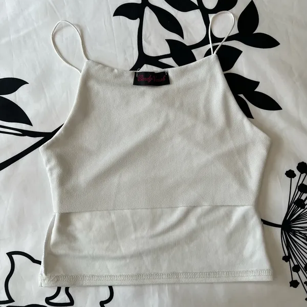 Candy Crush White Cropped Camisole - Image 4