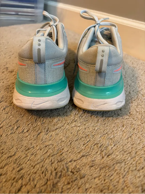 Nike Women’s Athletic Shoes - Light Blue with Coral and Mint Accents - Image 4