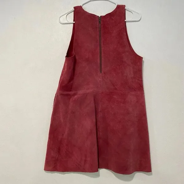 Free People Retro Love Suede Mini Dress Size S Red Boho Western - Image 3