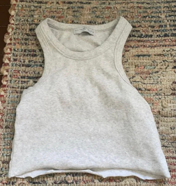 All Things Golden Ribbed Muscle Crop Gray - Image 5