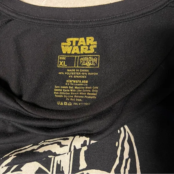 Star Wars Darth Vader Graphic Pullover Sweatshirt Scoop Neck Banded Hem Top XL - Image 8