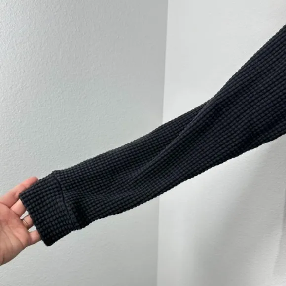 The North Face Womens Waffle Knit‎ Mock Neck Pullover Sweatshirt Charcoal Grey - Image 7