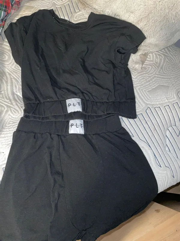 Pretty Little Thing Black Lounge Set - Image 2