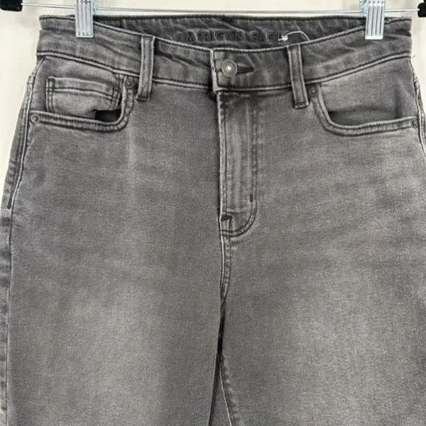 American Eagle Charcoal Gray Super Hi Rise Mom‎ Jeans Size 4 - Image 9