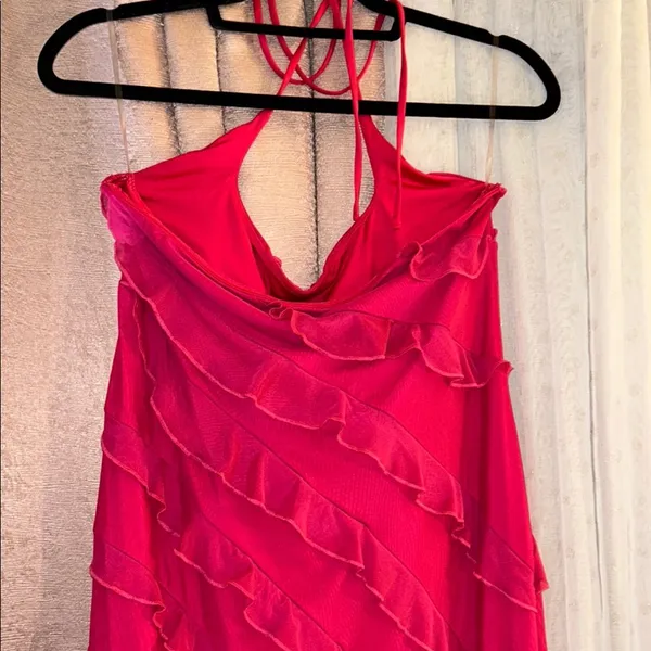 NWT Oh Polly Size 12 Elegant Red Ruffle Dress - Image 8