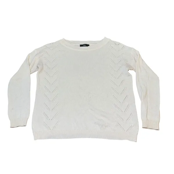 Lulus Cream Knit‎ Sweater Women's Small Long Sleeve Round Neck Casual - Image 2