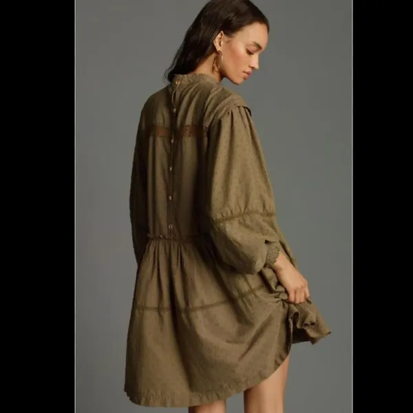 Anthropologie Pilcro Long-Sleeve Mock-Neck Swing Mini Dress - Image 2