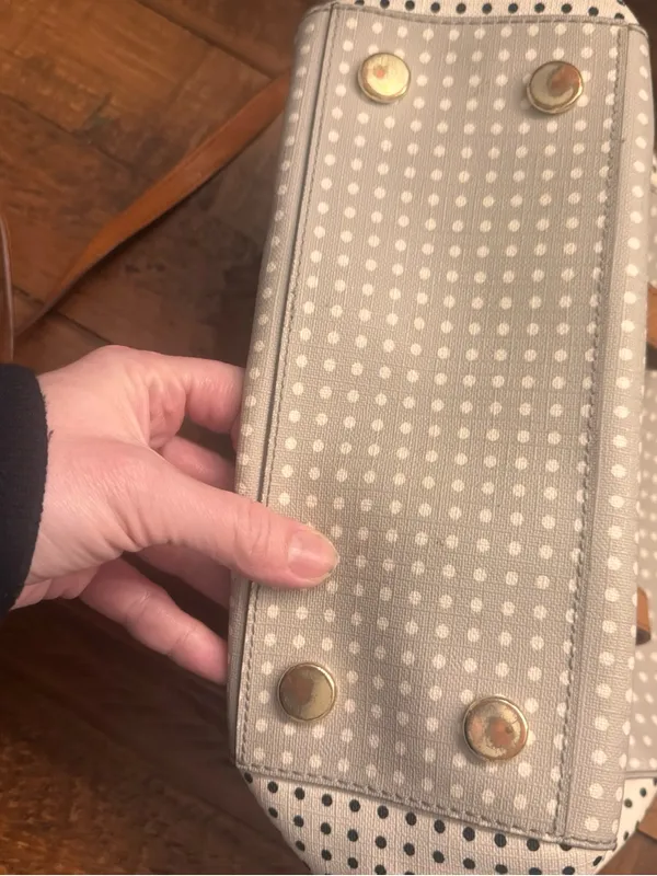 FOSSIL Sydney Polka Dot Canvas‎ Satchel Brown - Image 5