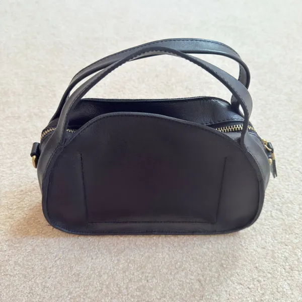 Madewell Sydney Black Leather Zip Top Small Crossbody Bag Convertible - Image 5