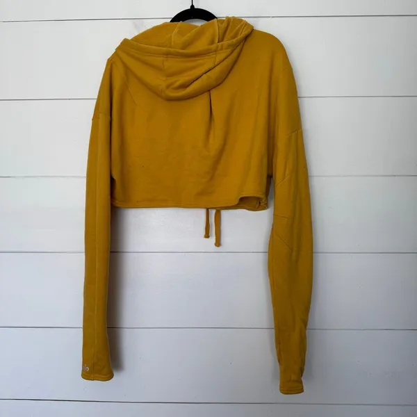 Alo Yoga Women’s Medium Yellow Extreme Crop Hoodie Jacket - Image 3