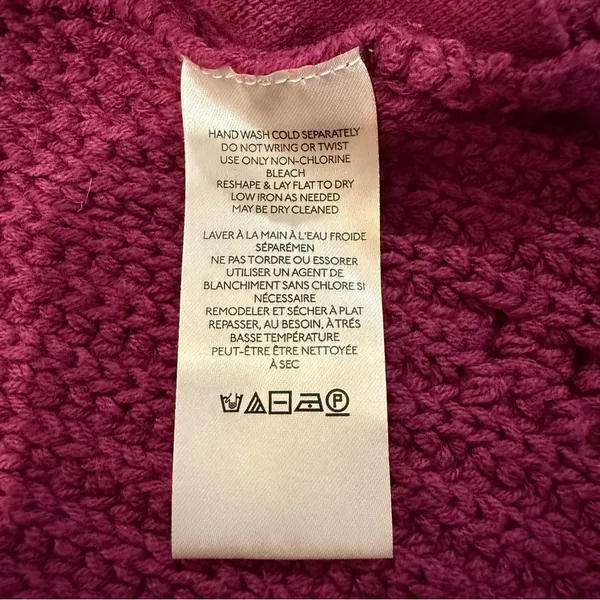 Free People Nightingale Open Front Knit Cardigan Sweater Women’s XS Magenta Pink - Image 5