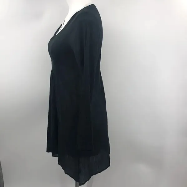 Athleta black sheer lightweight cotton shirred waist dress - Image 5