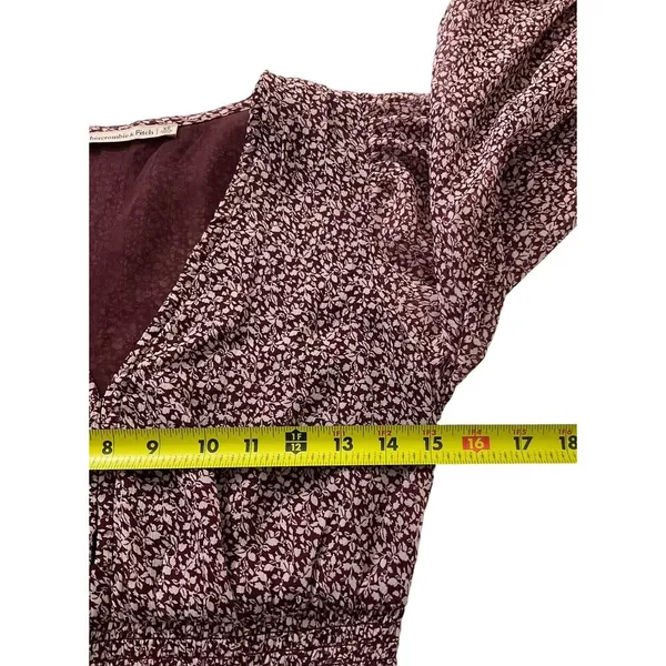 Abercrombie & Fitch Burgundy V-neck Blouse Women Top Size XS | 6-23 - Image 5