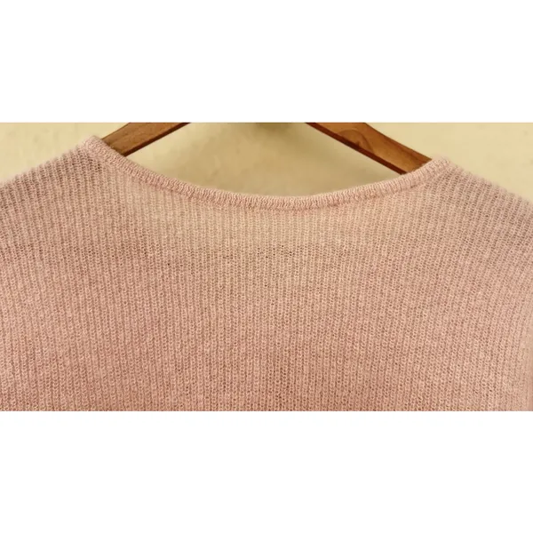 SEZANE Gaspard Mohair Alpaca Cardigan Button Down Rib Sweater XS Pink Coquette - Image 8