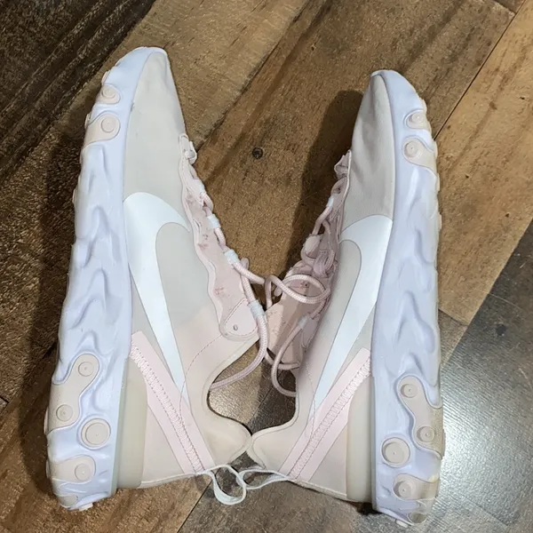 Nike React Element 55 Pale‎ Pink White Running Shoes size 11 woman’s sneakers - Image 6