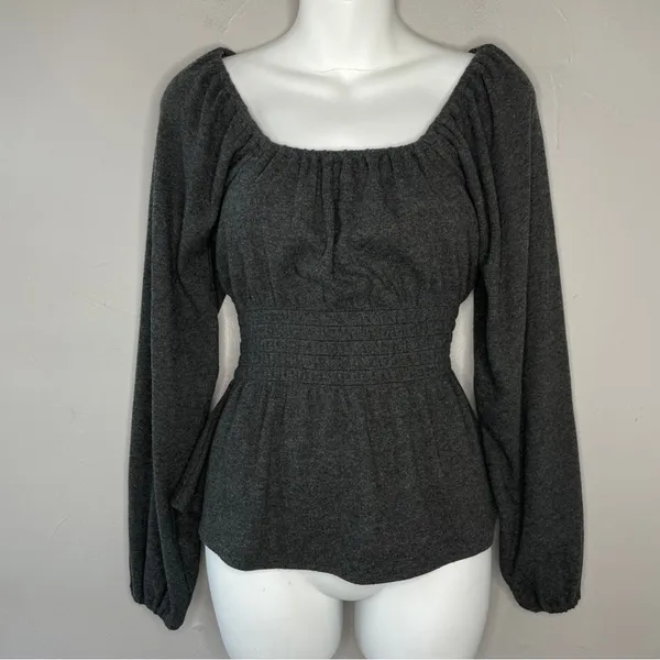 MADEWELL Smocked Peasant Top Womens Size Regency Milkmaid Cottagecore Whimsical - Image 2