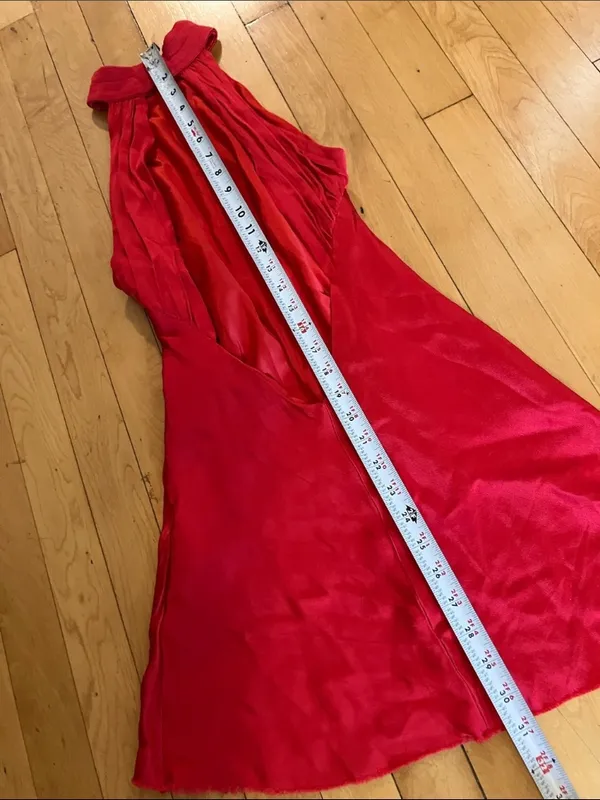 Meshki Claire Red Sleeveless Satin Dress Altered Mini Size XS - Image 14