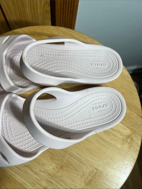 CROCS Pale Pink Slide Sandals - Image 3