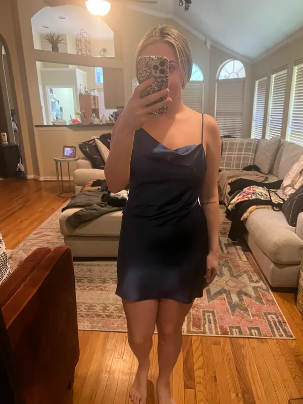 Native Daughters Blue Silk Mini Dress - Image 4